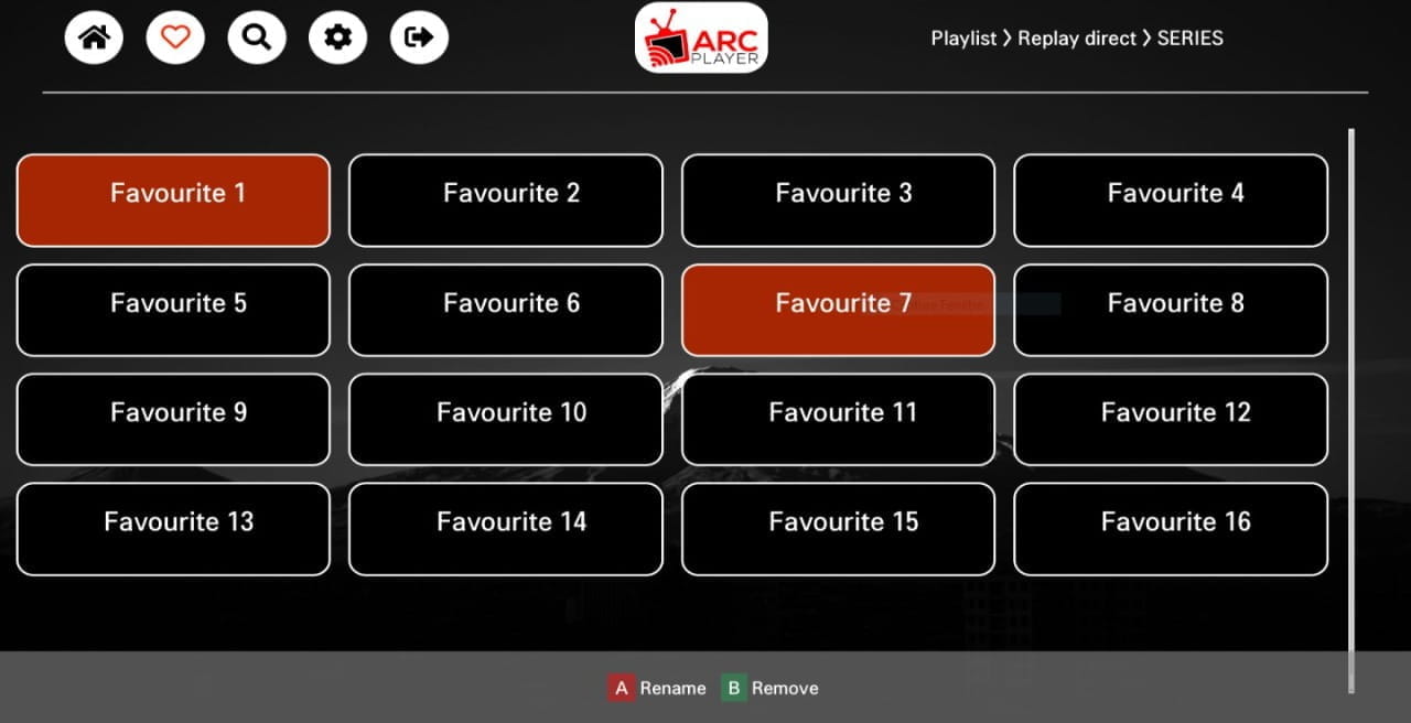 arc player page favorite