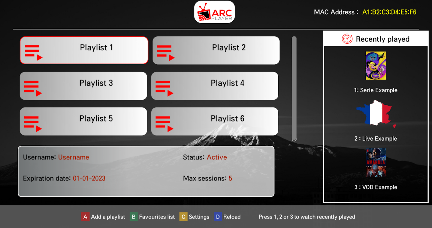 ARC Player is a fast IPTV OTT Media Player application for Smart TV Samsung, LG, Android and Windows
